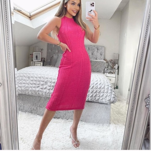 Zara Dresses | Zara Knit Dress Fuchsia | Color: Pink | Size: M | Timelessfashop's Closet
